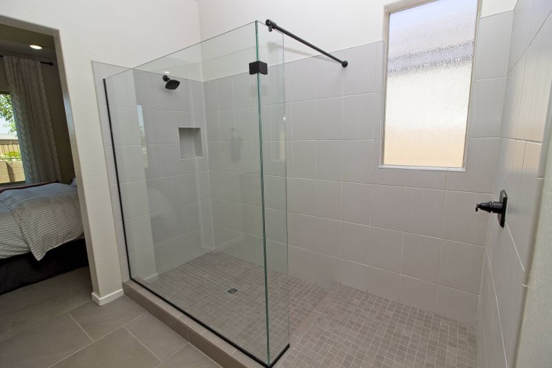 Contemporary walk-in shower with glass walls