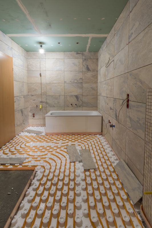 Bathroom with heated flooring